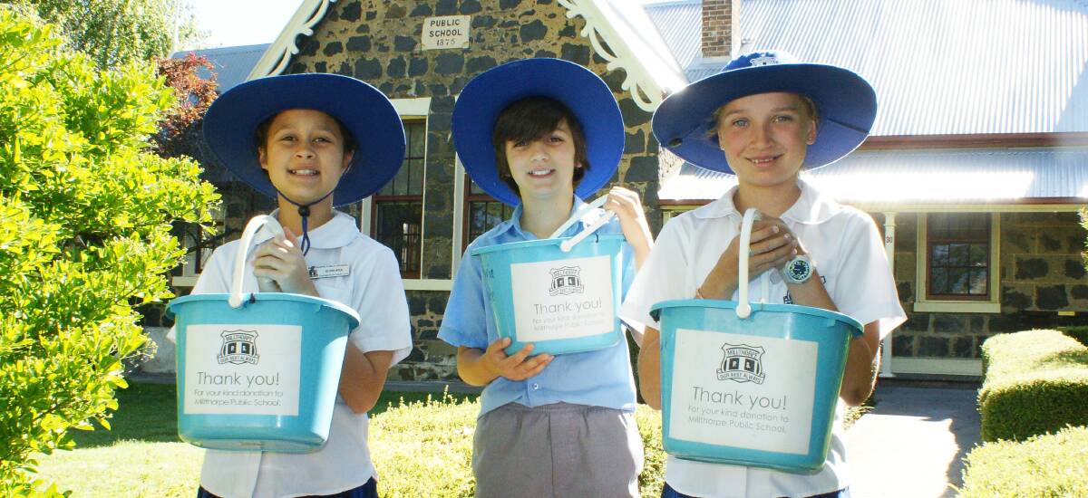 Big Thanks: Gloria Brun, Hugh Begbie and Annika Jamieson will be collecting the gold coin donations at this Sunday's Millthorpe Markets.
