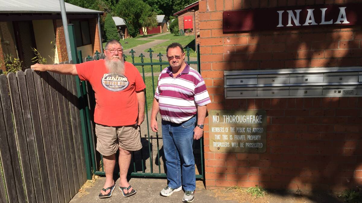 Ray Crossley and Vince Murphy are worried that the possible sale of the Inala residential complex could see them having to move.