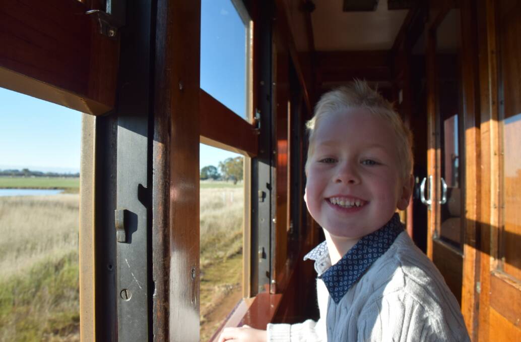 William Ryan was one of many young train enthusiasts to ride on the Beyer-Garratt 6029. Photo: SALLY RYAN