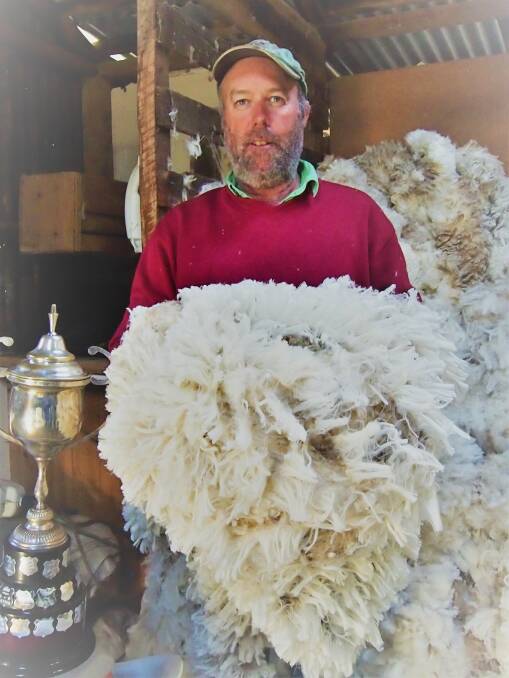 Wool boon: Graeme Boon, Wool Steward, with a lamb's fleece off the shears. 