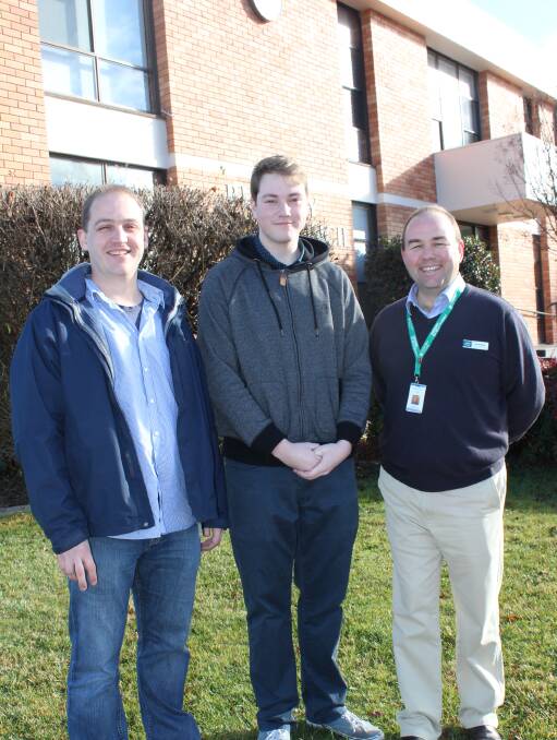 New cadet: CSU Engineering Professor Euan Lindsay, and Grant Baker welcomed Joel Cummings (centre) as part of the council's engineering team.