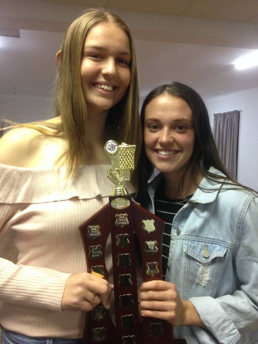 Jessie Hobby Memorial Trophy for Clubpersons of the year for their volunteer work for 2017 Taylor Hobby and Abby Stammers.