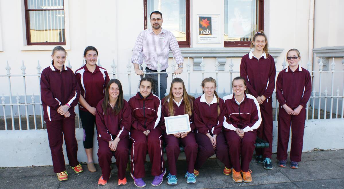 Georgina Gray, Bellanna Taylor, Zoe Brownett, Peyton Toshack, Olivia Hewitt, Maddy Henry, Sharna Kinghorne, Taylor Hobby and Dayna Mackay were presented with the Best Team awards in June by NAB's Manager Amos Northey.