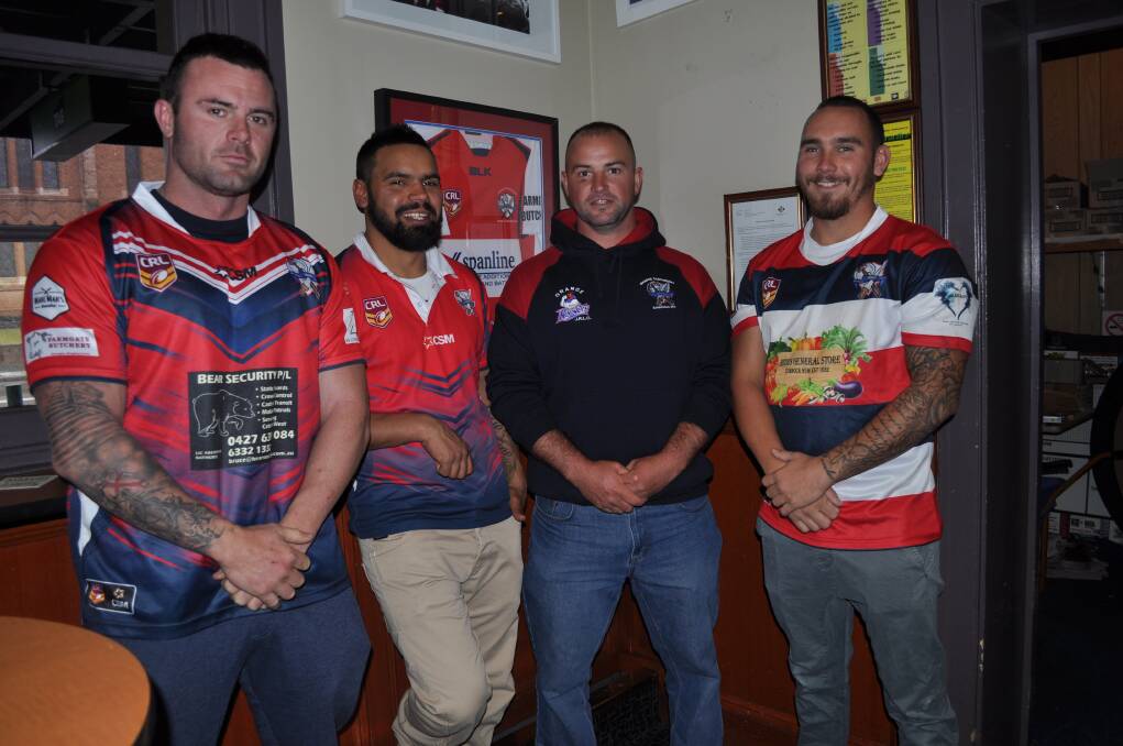 RARING TO GO: Barbarians (from left) Jarred Donlan, John Rose, Paul Rudd and Jake Kelly.