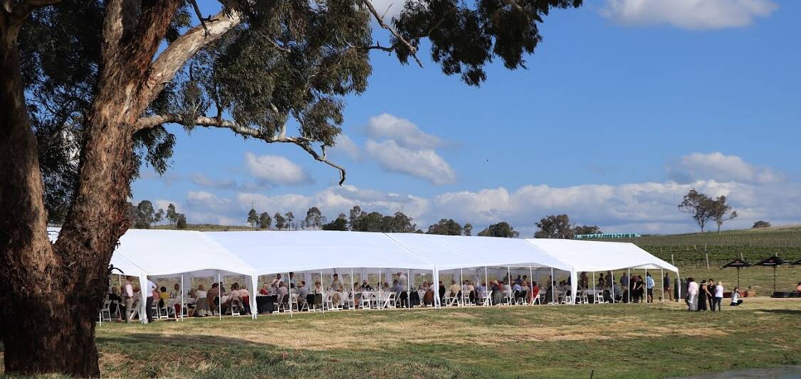 Long space for a long lunch: Angullong Wines was the ideal space to treat guests.
