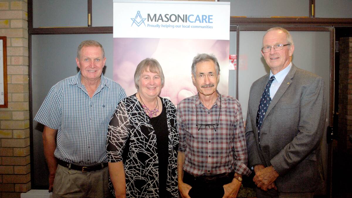 All this and more: Roger Hamer, Elizabeth Russ, Nick Lee and Rob Finlay at the Can Assist dinner. Photo: Contributed