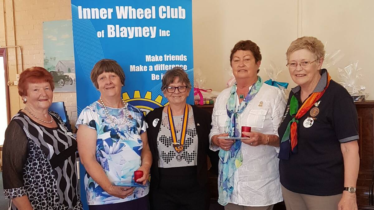 Induction of new members: Mavis Parker, new member Bev Delaney, President Elizabeth Tooke, new member Lyn May and District Vice Chairman Janet Power.