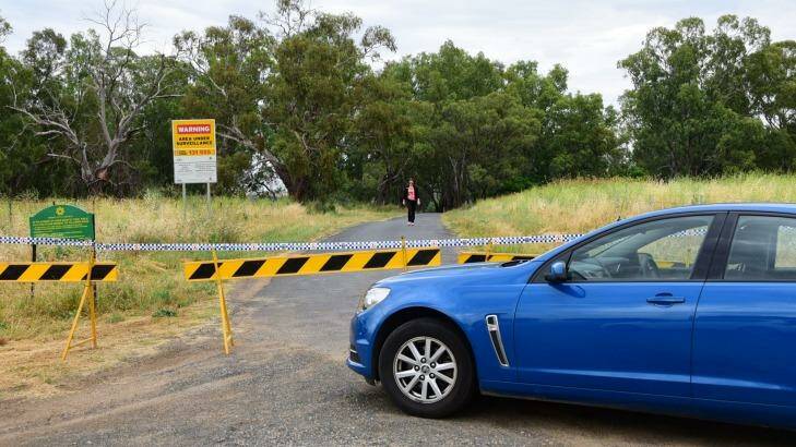 Police seal off a site near Butlers Falls on Tuesday as they search for Lateesha Nolan's remains. Photo: Belinda Soole/The Daily Liberal