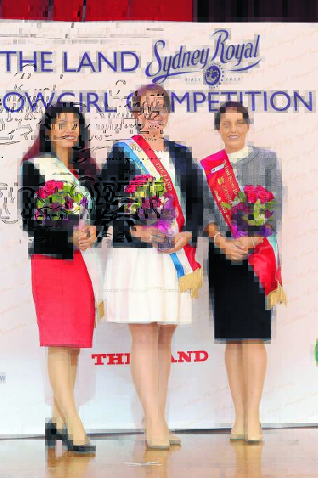 WINNERS: 2016 The Land Sydney Royal Showgirl winner Grace Eppelstun (centre), second placegetter Emily Madge of Young with Blacktown showgirl Dana Velasco, who came third.