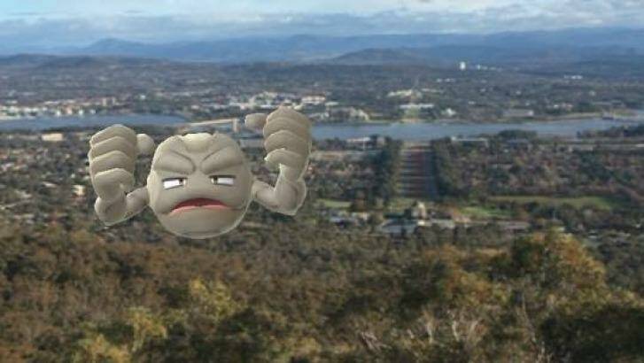 Kayza Grenfell saw this Geodude up the top of Mt Ainslie.  Photo: Kayza Grenfell
