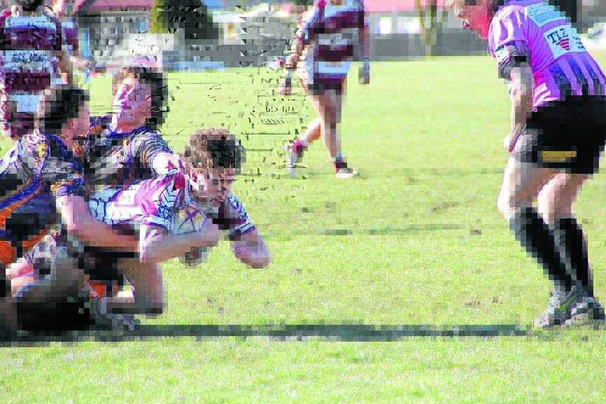 Eight of the Blayney Bears' 42 points in their premier division victory over the Lithgow Workies came courtesy of Tom Leary. Picture: Randi Wallace.
