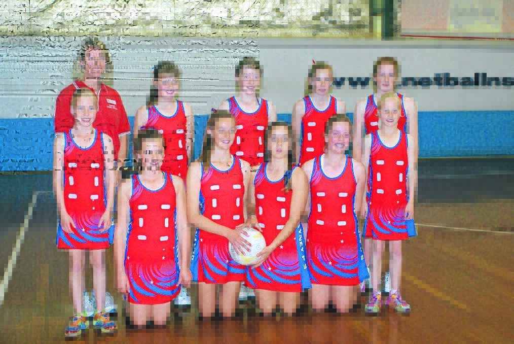 Blayney Public School's netball team, which finished third in the state. Pictured: Coach Louise Hopkins, Olivia Hewitt, Georgina Gray, Maddi Henry and Sophie Tilburg (at back) with Montanna Marmion, Sharna Kinghorne, Taylor Hobby, Peyton Toshack, Zoe Lewis and Madison Marmion (at front).
