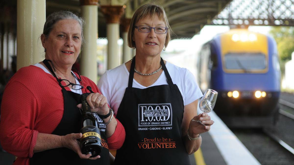 ORANGE: FOOD Train organisers Sheelagh Tancred and Mandy Walker will chaperone 24 guests as part of FOOD Week. Photo: STEVE GOSCH 0408foodtrain1