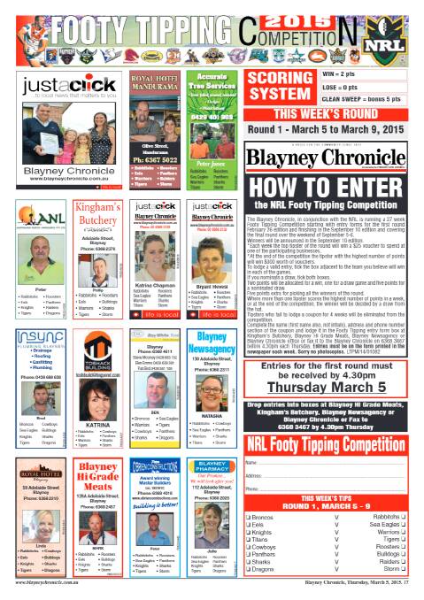 2015 Blayney Footy Tipping l FEATURE