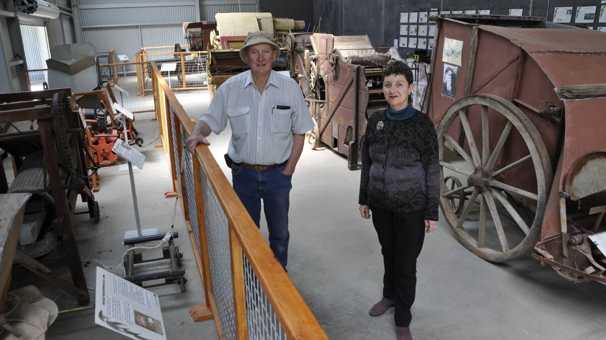 ON DISPLAY: Millthorpe museum secretary Jacki Irvine and president Peter Whiley with a growing collection of more than 30 Australian inventions in the new Trevor Pascoe Pavilion. Photos contributed