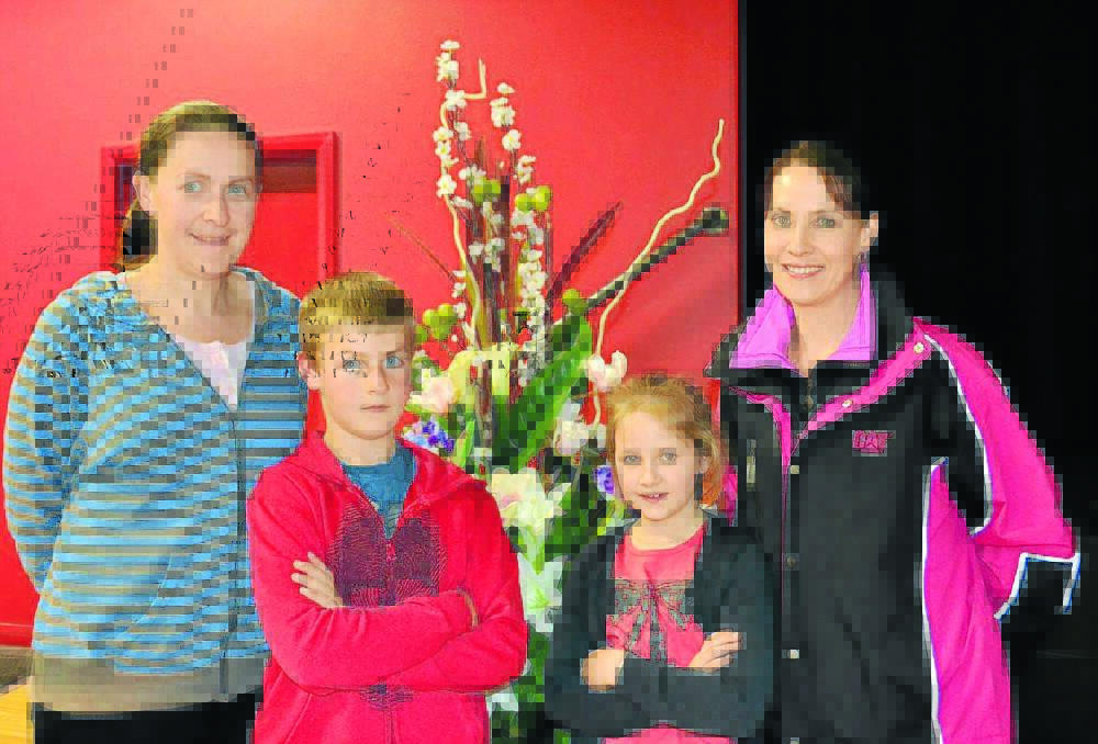 Page boy and flower girl poised for action; from left Emma Davis, her son Nick Dale, Charlotte Coleman and mum Shannon Coleman