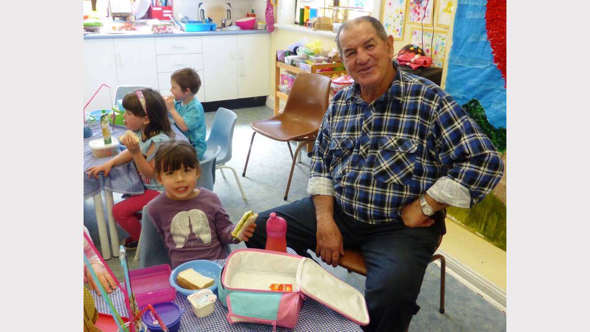 Also at the Fathers' Day lunch on Tuesday at Blayney Early Learners were from left Paige Owen and her pa-standin, pop John Owen.