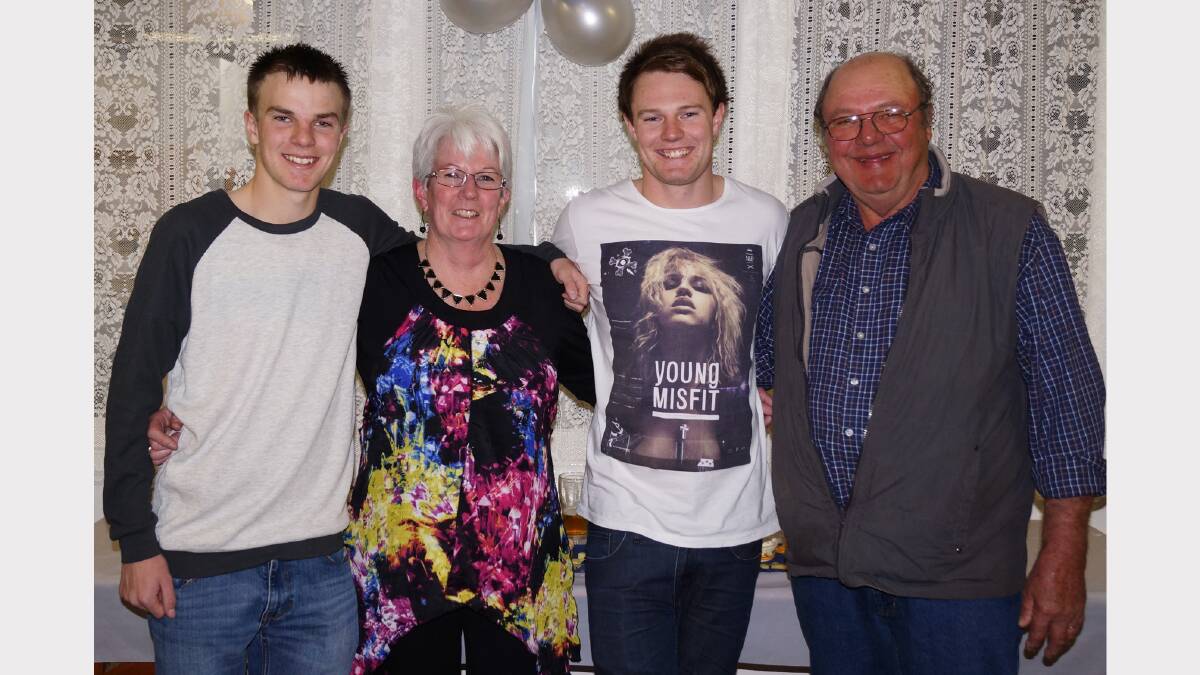 John McKenzie celebrated his 21st birthday on Saturday night with family and friends at the Golf Club. John is pictured with parents, Heather and Phil and brother Dave. Photo: Wayne Cock.