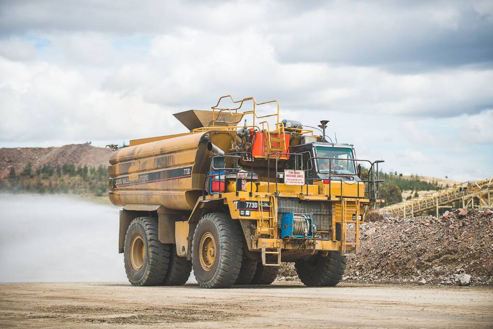 Super-sized trucks at the mine. Photo: Seth Buchanan