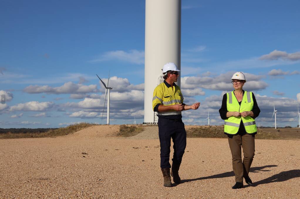 Energy minister Penny Sharpe visits a wind farm site in the Central West Orana REZ. Picture supplied