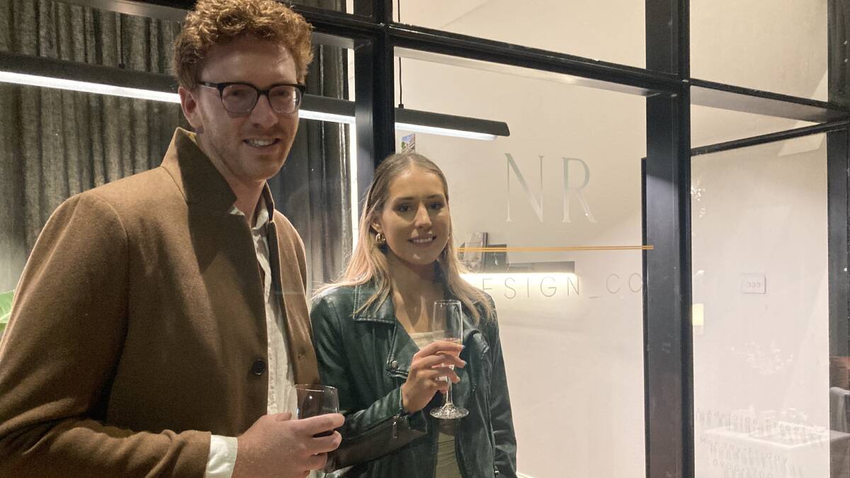 Born and bred in Blayney, Nick Reeks, pictured with employee Tiarna Jackson, opened his design business NR Design on Friday at 104 Adelaide Street. 