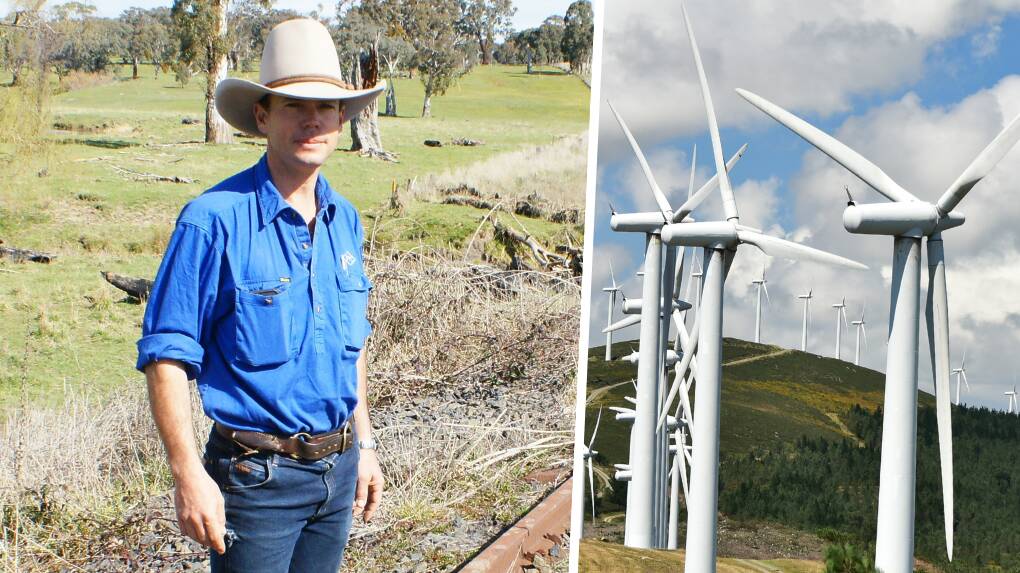 Seventh-generation farmer from Carcoar, George King says the majority of neighbours who signed off to have turbines on their land are 'regretting it now'. File pictures.