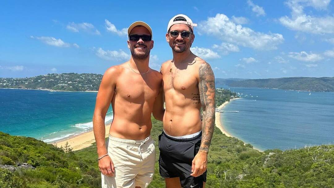 Missing couple Jesse Baird (left) with Luke Davies in an Instagram post from February 5. Picture Instagram/lukebrycedavies