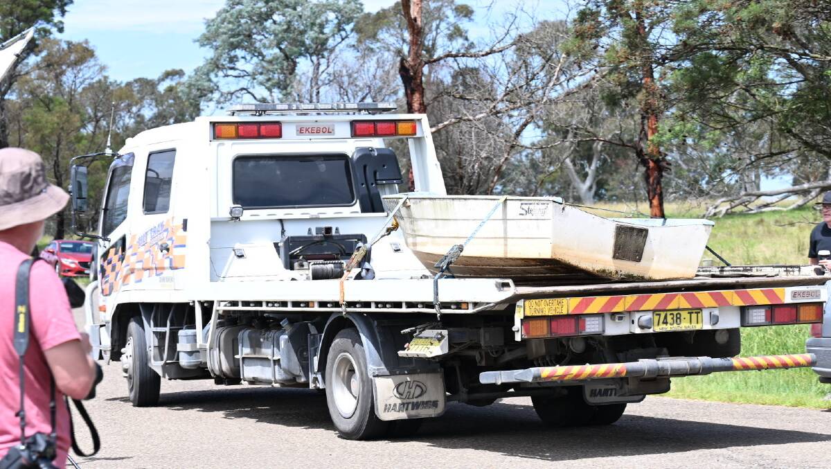 A boat seized from the Bungonia property on February 26. Picture by Elesa Kurtz