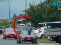 A child is filmed on the windscreen of a car in Pakenham. Picture by Facebook/Stephen Pretty