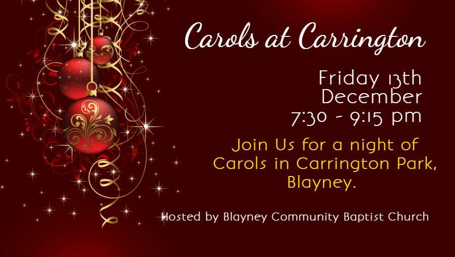 Sounds Good: Carols at Carrington park on December 13.