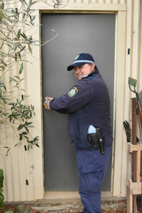 Sargent Karl Hutchings is encouraging Blayney residents to pay attention to securing garages and sheds to prevent further losses.