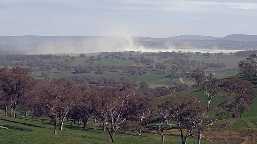 ON THE RISE: Dust plumes rising from the Northern Tailings Storage Facility. Photo: Gem Green.
