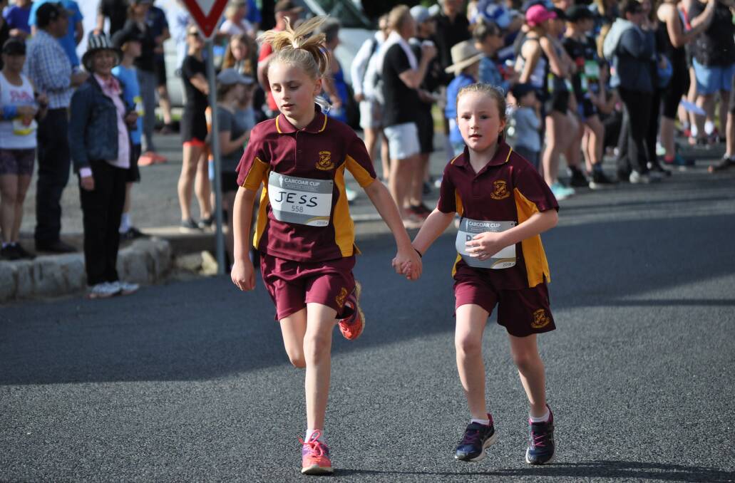 RUNNING ON: Students from St Joseph's taking part in the 2018 Carcoar Cup.