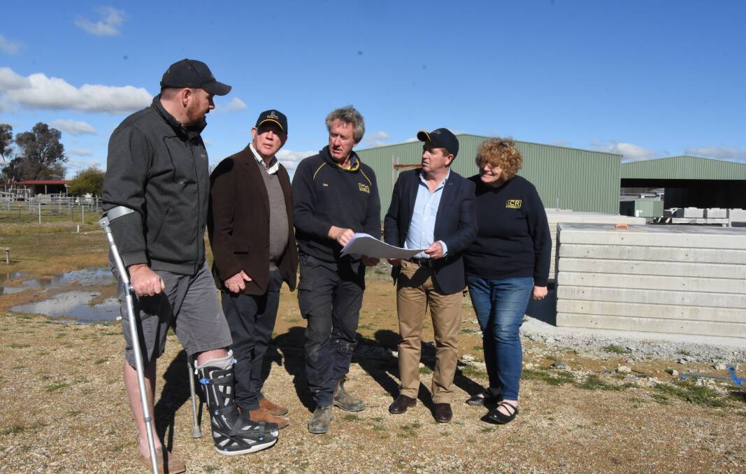 Will Armstrong, David Somervaille, Ian Reeks, Paul Toole and Roxanne Reeks at the site of the new Ecrotek Beekeeping manufacturing plant that's to employ 19 people.