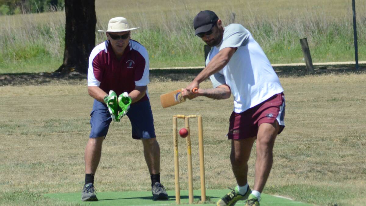 Slugger: Alex Pettit smashed this one away during last year's seven-a-side competition, won by Blayney Rams at Napier Oval. Photo: Mark Logan.