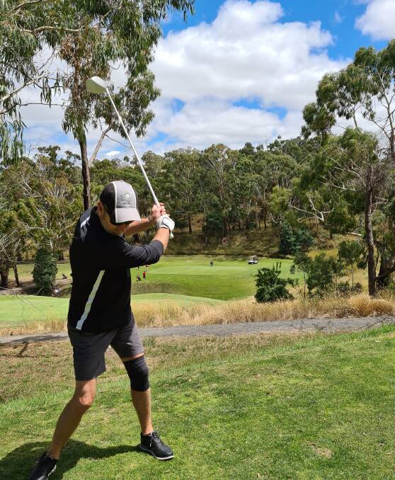 VISTA SPECTACULAR: Beautiful vistas awaits all players. pictured on the third tee is Kieran Patrick (facing the wrong way) to enjoy the views, behind Kippa you can look down over the 2nd and 6th greens. Photo: Contributed.