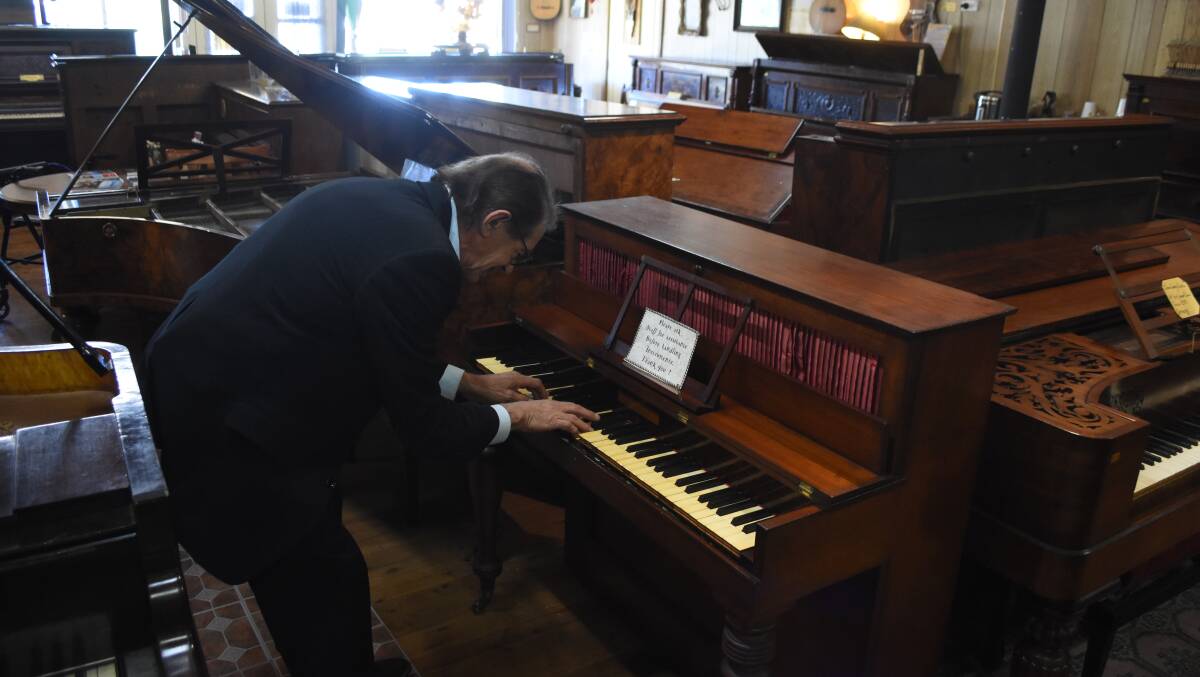 Sing me a song: Mr Day-Hakker playing a Robert Wornum Piccolo Piano from 1834.  Photos: Mark Logan.