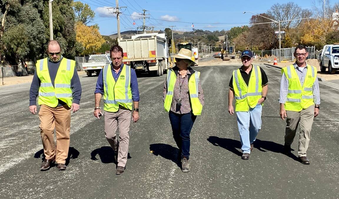 INSPECTION: Grant Baker, Paul Toole, Rebecca Ryan, John Newstead and Allan Ewin checking out Carcoar Street. Photo: Contributed.