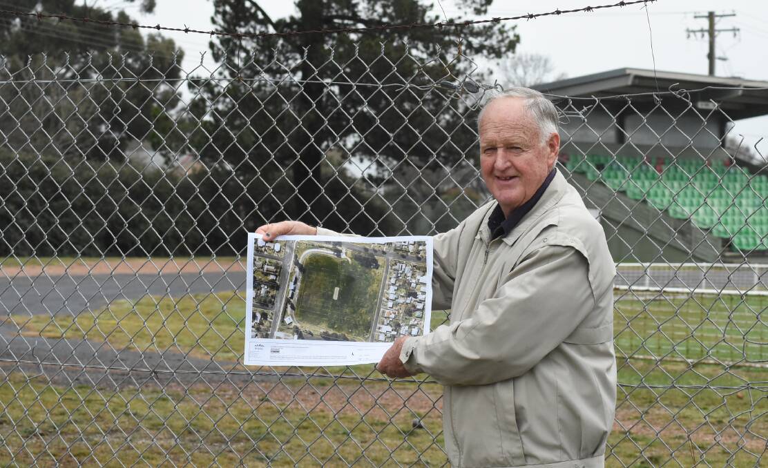 Southern site: David Kingham wants to see the first of two new change rooms built at the southern end of the stands. Photo: Mark Logan.