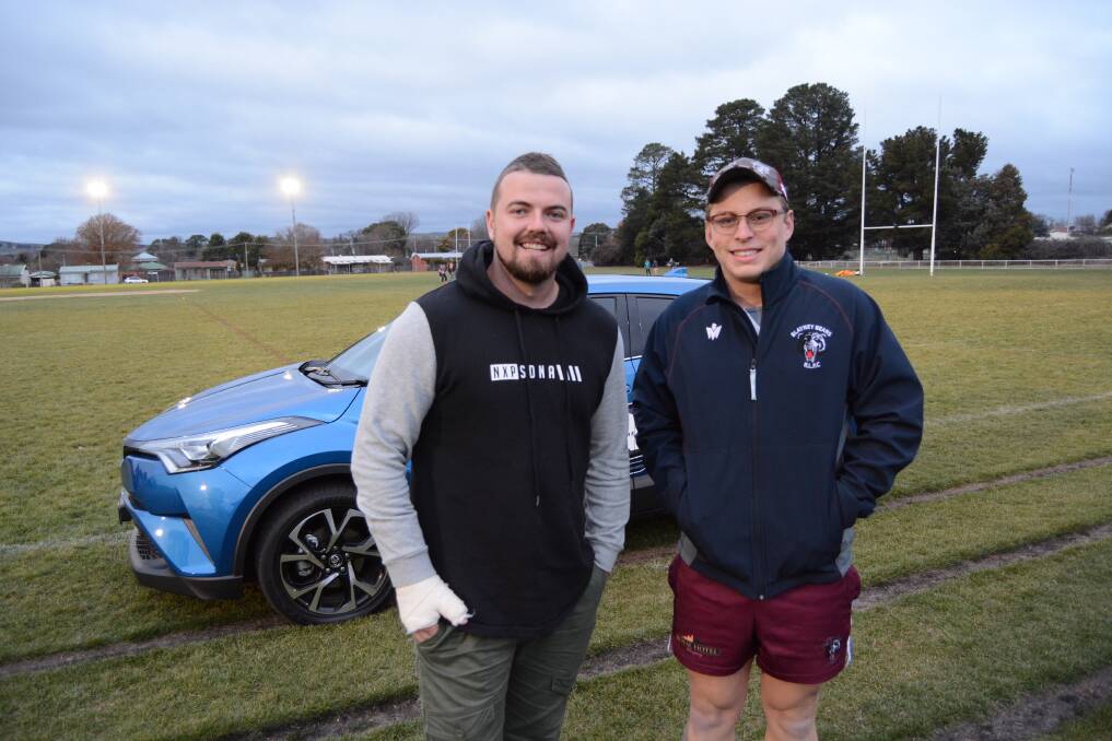 Celebration: Lewis Bird and Charlie Mortimer have organised a special day for all the work that partners, mothers and sisters play in rugby league. Photo: Mark Logan.
