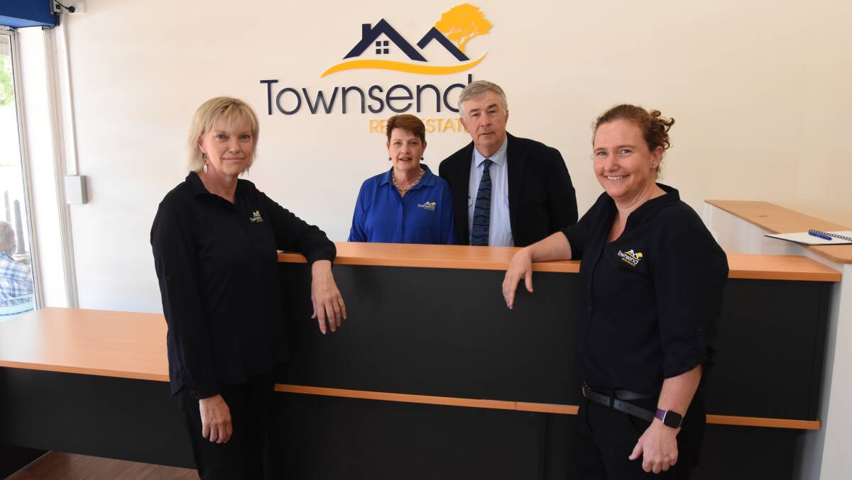 GROWING: Jen Stojanovic, Kathie and Steve Townsend and Mel Flynn in the new Townsend Real Estate office on Adelaide Street. Photo: Mark Logan.