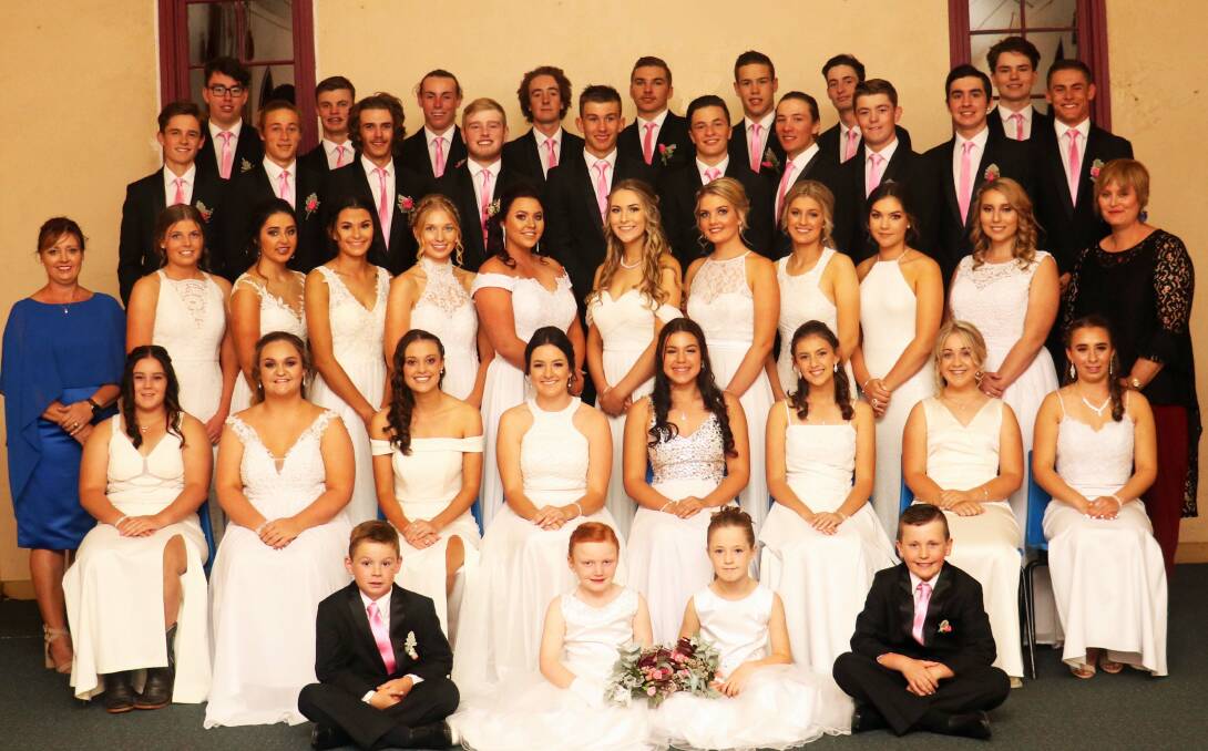 Beauties: 18 of Blayney's finest young women held their Debutantes Ball on April 14. Photo: Courtesy of Rainbow Images.