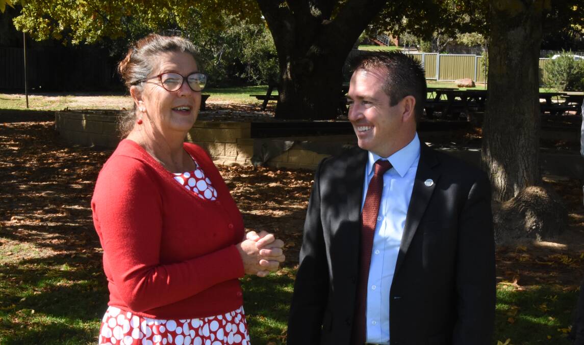 Ms Jackett and Paul Toole at the announcement on Friday.