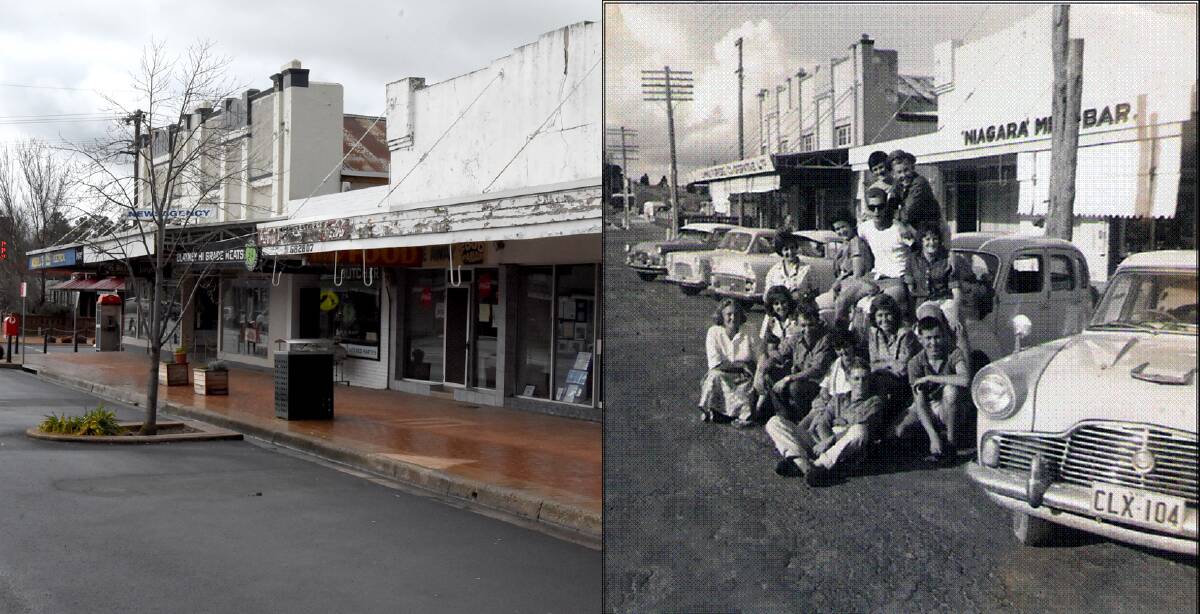 Now and then: The location of the Niagara Cafe as it stands now and young people who were in Blayney for a Methodist youth camp in the 50's.