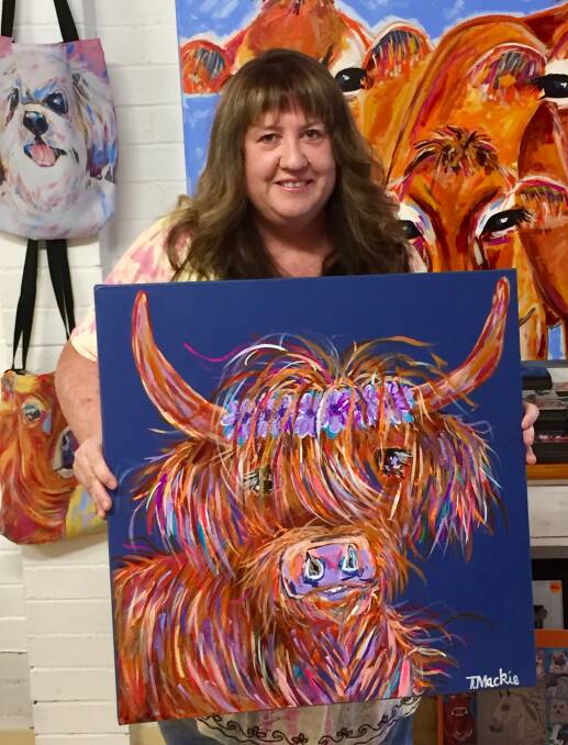 Art for help's sake: Tracey Mackie is donating her painting 'Rachel', after her friend's daughter Rachel, to an online auction to raise money for epilepsy. 