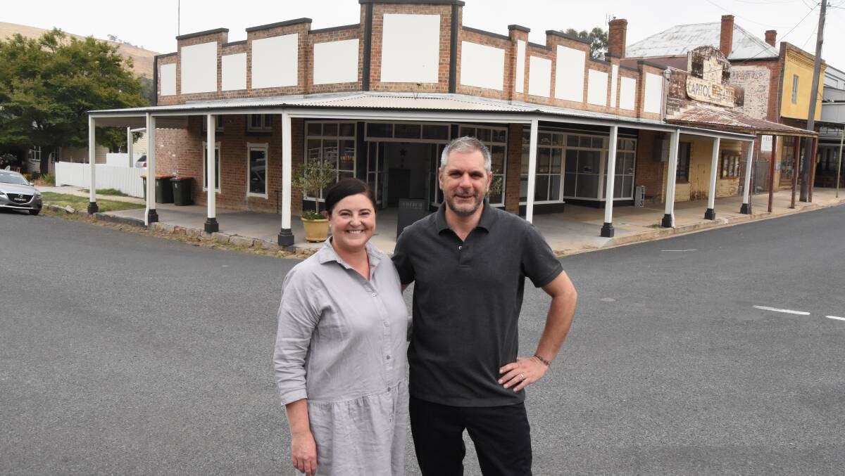 Taste sensation: Kelly and Paolo Picarazzi outside of their new locanda, Antica Australis, in Carcoar. They will have panini and tiramisu available on Australia Day. Photo: Mark Logan.