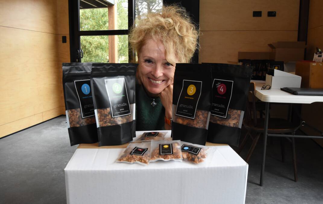 CRUNCHY DELIGHTS: Su Roebuck with her selection of Granudie granola flavours. Photo: Mark Logan.