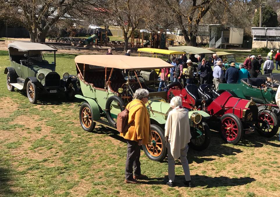 Great turn out: The vintage car gathering on Saturday morning on the MPS grounds. An extraordinary sight of around 40 gleaming, pre-1916 automobiles.