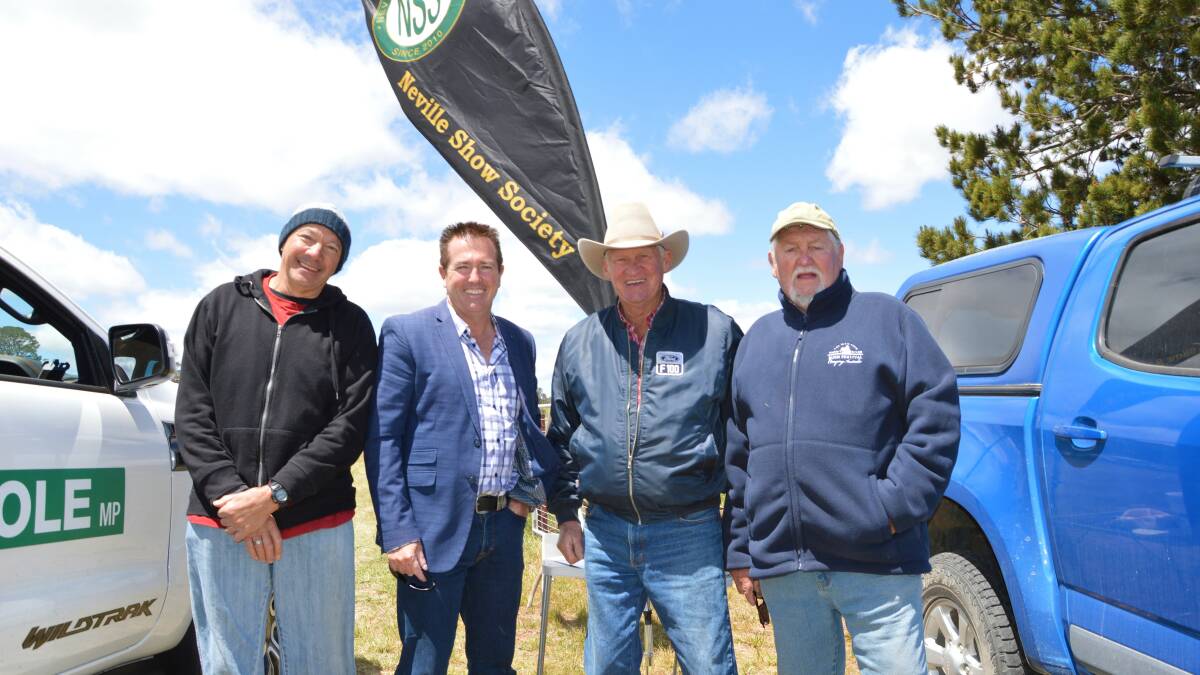 NEVILLE SHOW: Member for Bathurst Paul Toole with Neville Show Society
members at the last show in 2019.