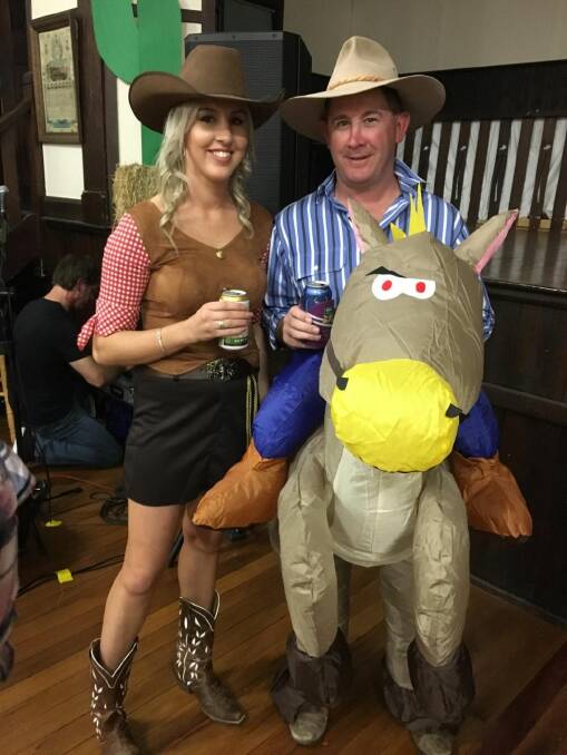 Pair of champs: Champion cowgirl Jaydon Kelly with Champion cowboy Wayne McFawn at the Lyndhurst Country Night. Photo: Contributed.